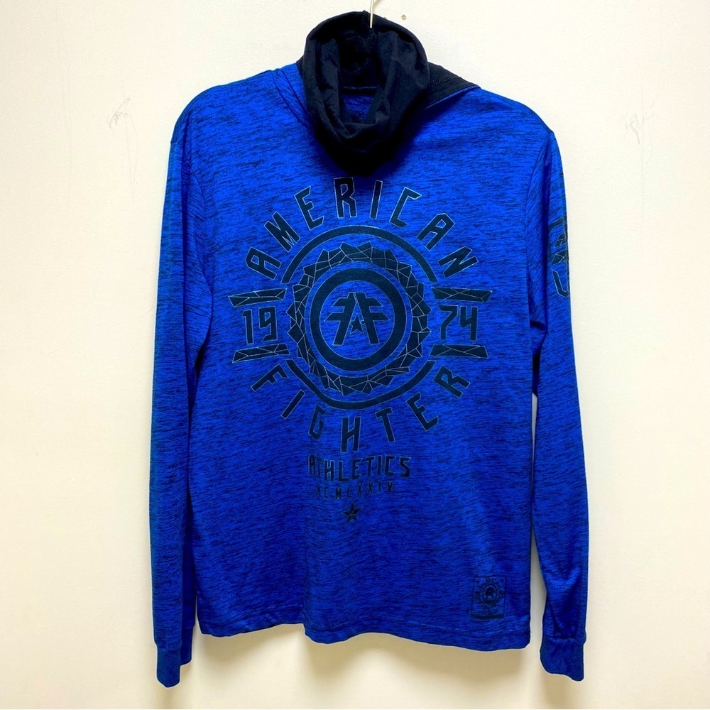 American Fighter Lightweight Long Sleeve Hoodie Blue Heather Men’s Medium